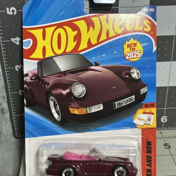 2025 Hot Wheels ~ Porsche 911 Turbo Cabriolet #239 ~ Then and Now 10/10 ~ NEW - Picture 1 of 9